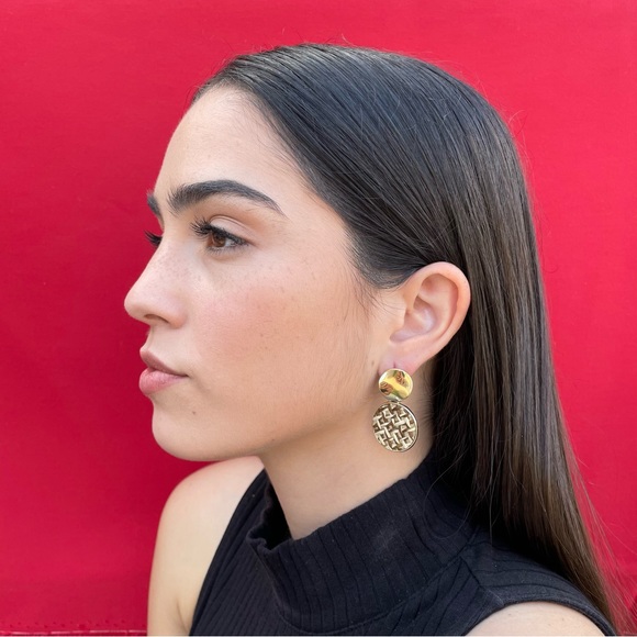 Noelle Knit Gold Drop Earrings 🎁 BUNDLE EARRINGS - 3/$55 OR 5/$70 🎁 - Picture 4 of 7